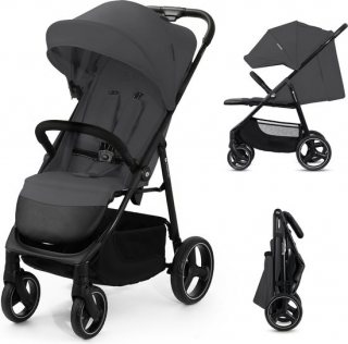 Kinderkraft TRIG 3 Buggy – Tot 25 kg* – Click & Fold Systeem – 360° Draaiende Wielen – Grijs