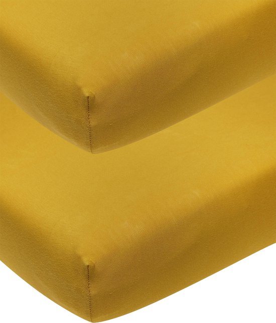 Meyco jersey hoeslaken wieg - 2-pack - 40x80/90 cm - okergeel
