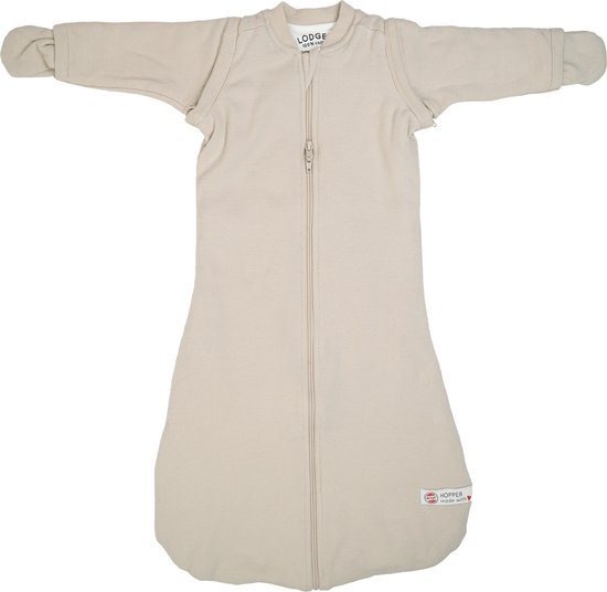 Lodger - Slaapzak maat 50 – 3.3 tog - afritsbare mouw – creme – geschikt autostoel