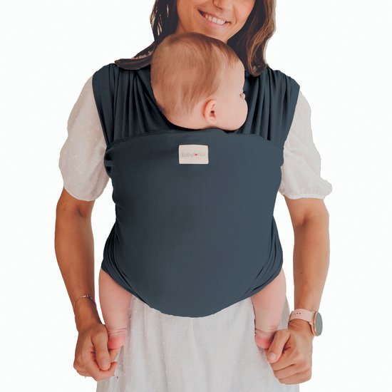 Babylonia Tricot Slen Organic Draagdoek Baby - 500 cm - Blue Jeans