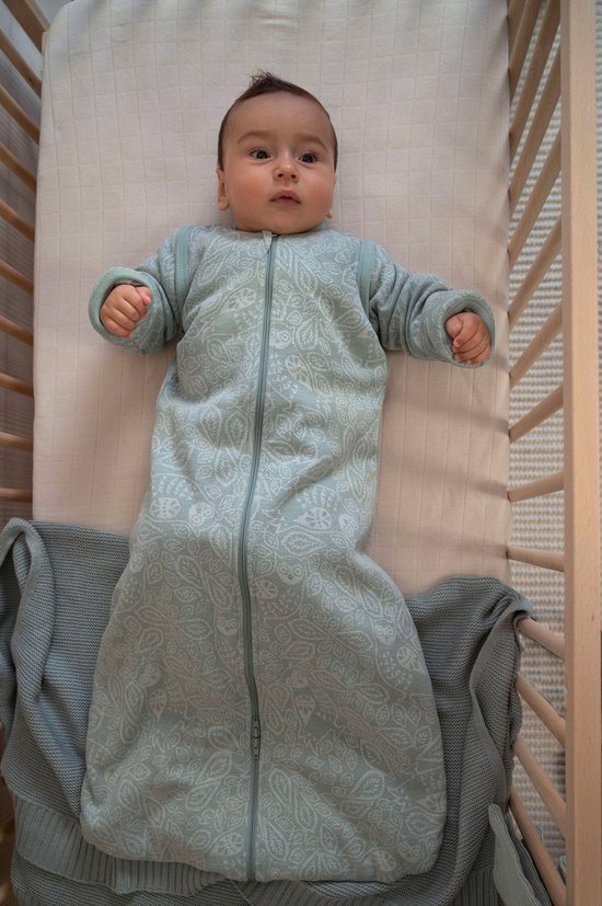 Lodger - Newborn slaapzak maat 50/62- afritsbare mouw - groen - voor autostoel