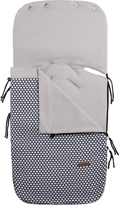 Baby's Only Zomer voetenzak autostoel 0+ Sun - Wit/Zwart - Geschikt voor drie- en vijfpuntsgordel