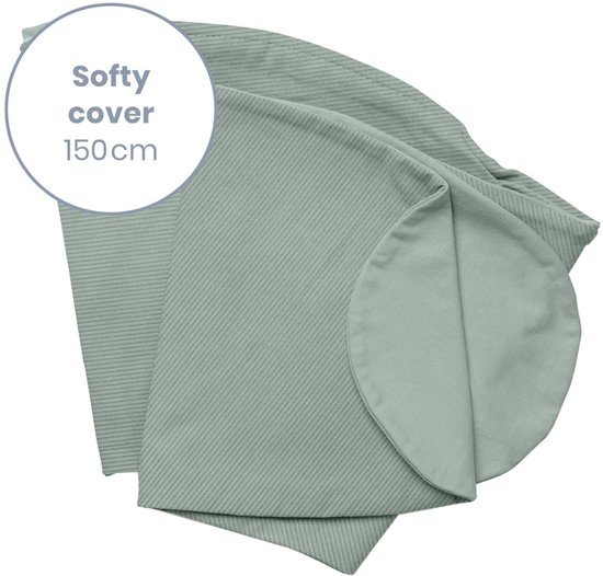 Doomoo Softy Hoes – Vervanghoes voor Voedingskussen Softy – Biologisch katoen – 150 cm – Corduroy Green