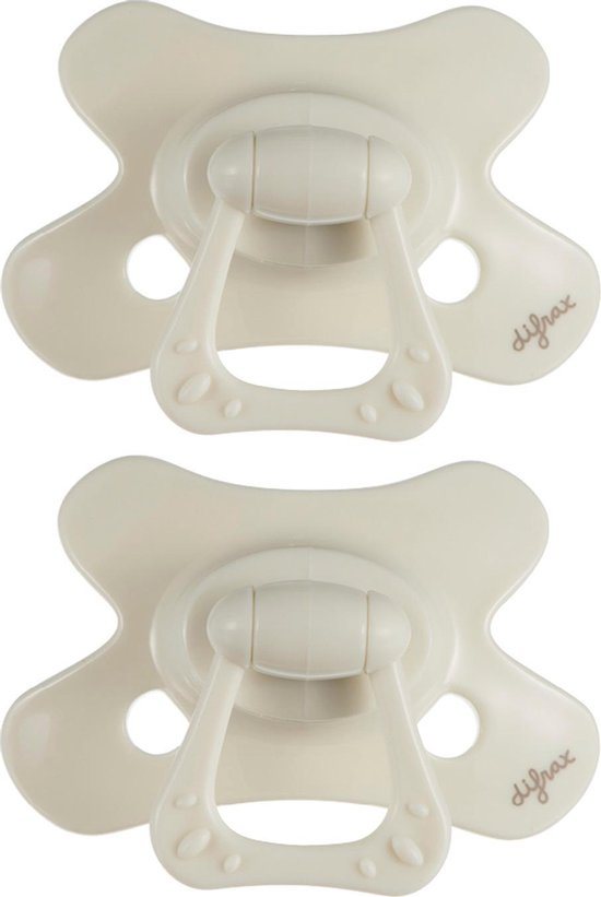 Difrax Natural Fopspeen - 12 tot 18 Maanden - Cremewitte - 2 Stuks
