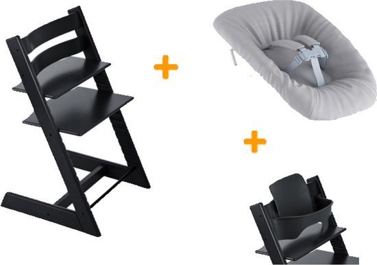 Stokke Tripp Trapp Zwart + newbornset + babyset