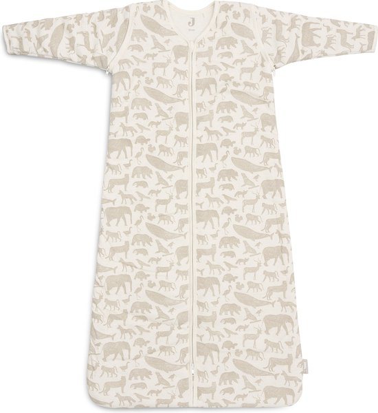 Jollein Baby Slaapzak Winter Met Afritsbare Mouw 70cm Animals - Nougat - Winterslaapzak