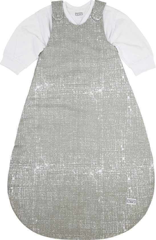 Meyco Baby Fine Lines baby slaapzak rond tweedelig - grey - 50/56