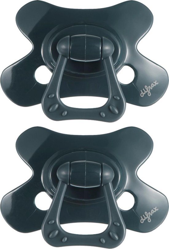 Difrax Dental Fopspeen 18 Maanden Plus - Donkerblauw - 2 Stuks, Siliconen Orthodontische Speen