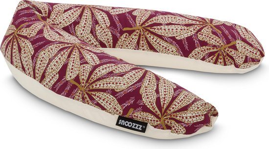 Snoozzz Voedingskussen Premium Kwaliteit - 185 cm – Microparel Vulling – Luxe Draagtas – Wasbare Hoes - Amarant