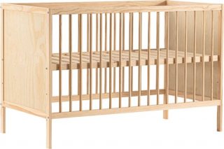 Born Lucky ® Baby Bed / Ledikant Lola 60x120 cm Met Verstelbare Bodem & Massief Hout - Naturel
