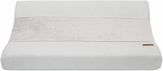 Baby's Only Gebreide baby aankleedkussenhoes - Waskussenhoes - Overtrek verzorgingskussen Classic - Zilvergrijs - 45x70 cm