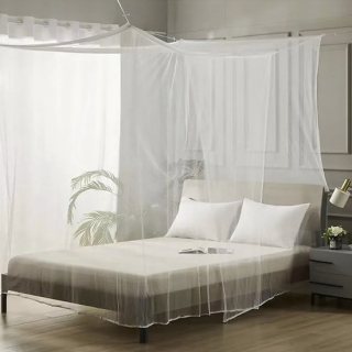 Deryan Luxe 2 Persoons Klamboe - Tweepersoons muggennet - Muskietennet - Vierkant - Inclusief ophang set en reistas - Wit