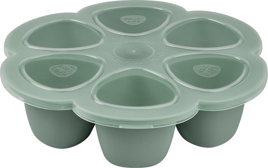 Béaba Siliconen Multiporties - 6x90 ml - Babyvoeding Opbergvorm - BPA-vrij - Groen
