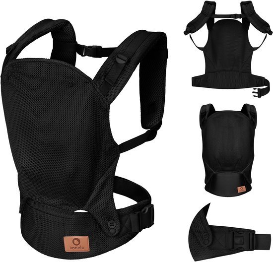 Draagzak Baby Carrier – Ergonomische – vanaf 4 maanden tot 20 kg – 3 draagposities – Handsfree Comfort – Ademend materiaal – IHDI gecertificeerd heupvriendelijk – Capuchon – Dubbele veiligheid – Verstelbare riemen – Kinderdrager Lionelo Margareet Air