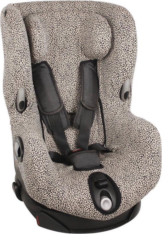 Autostoelhoes Geschikt voor Maxi Cosi Axiss - Maxi Cosi Hoes Groep 0-1 - Zacht Katoen - Perfecte Pasvorm - Zand Luipaard