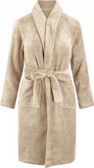 Kinderbadjas - zand - kinder badjas fleece - meisjes & jongens - ochtendjas - 164/176