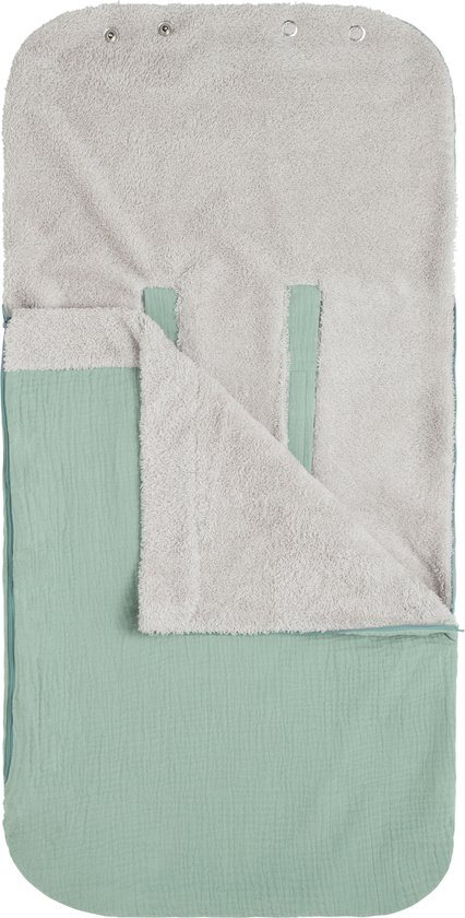 Baby's Only Zomer voetenzak 0+ autostoel Fresh ECO - Stonegreen - 100% ecologisch katoen - Geschikt voor drie- en vijfpuntsgordel