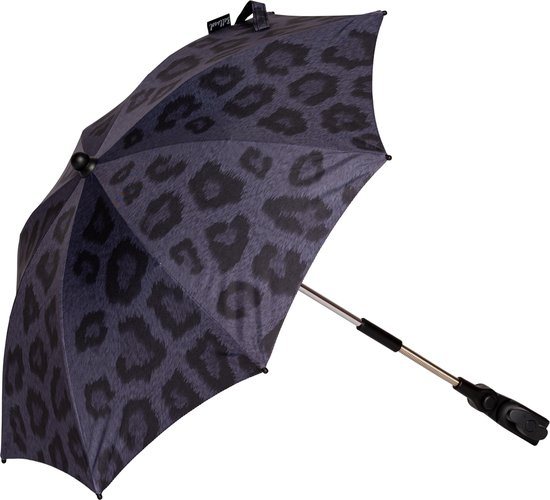 Bellasol - Parasol kinderwagen/buggy universeel - Speciale UV-werende coating - Leopard black/grey - 1 jaar garantie