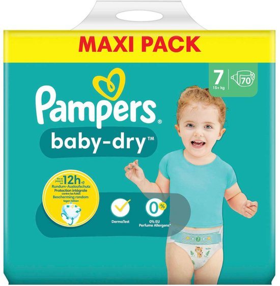 Pampers - Baby Dry - Maat 7 - Mega Pack - 70 stuks - 15+ KG